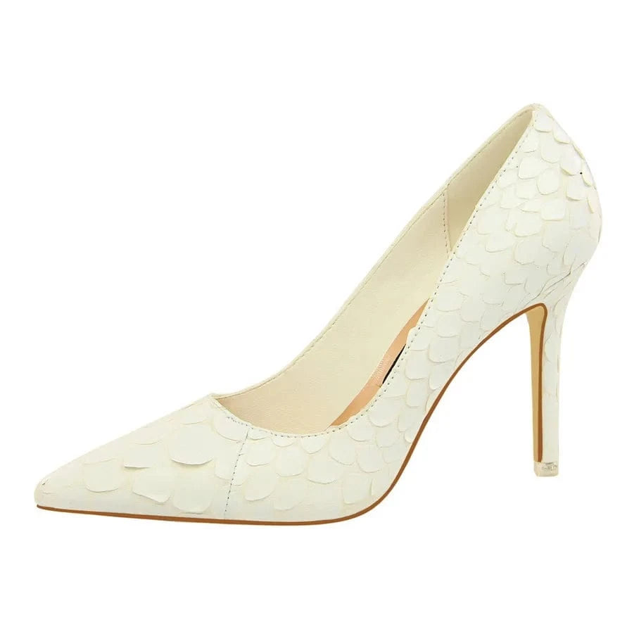 Free Shipping High-End Unique Fish Scale Design Stiletto Heeled Sandals for Ladies
