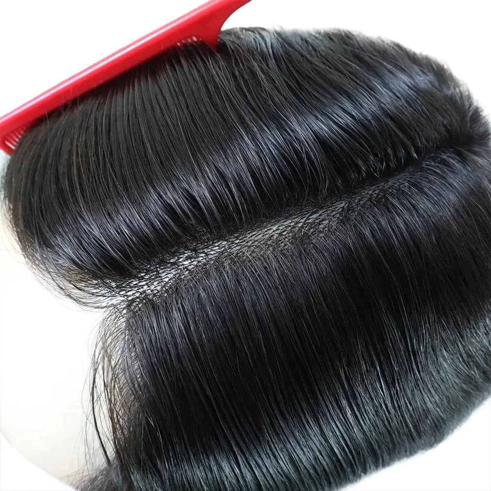 Full cap / #NC / 6inches BIO FW 6" Knotted Full Polyskin PU Human Hair Wig for Women Natural Straight