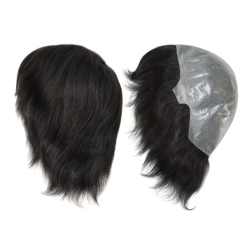 Full cap / #NC / 6inches BIO FW 6" Knotted Full Polyskin PU Human Hair Wig for Women Natural Straight