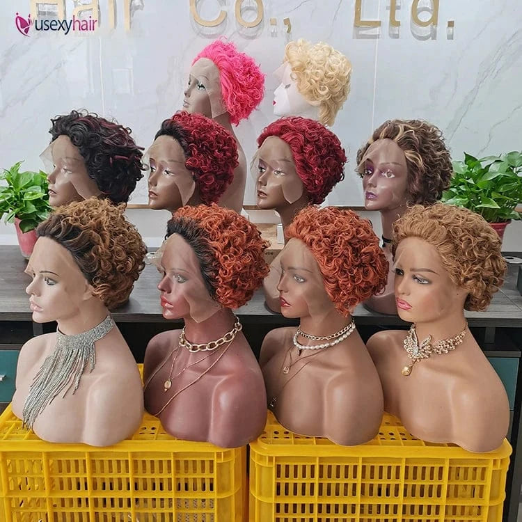 full machine made wig / 10"full machine made bob with bangs Sample Hair 1B Dark Green Colored Wig Brazilian Remy Bone Straight Raw Indian Lace Frontal Human Hair Wig 13x6 Lace Front Wig PrePlucked