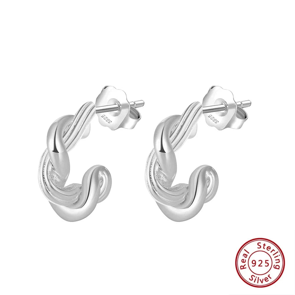 GAE05-P BGAE05 RINNTIN Hot Selling Jewelry Vintage Gold Plated 925 Silver Earring Twist Hoop Earrings