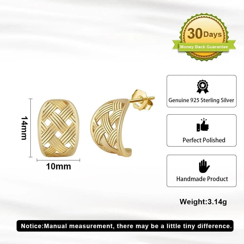 GAE06 RINNTIN Hollow Gold Plated 925 Silver Teardrop Twisted Waterdrop Earrings Women Minimalist Statement Fashion Stud Earring