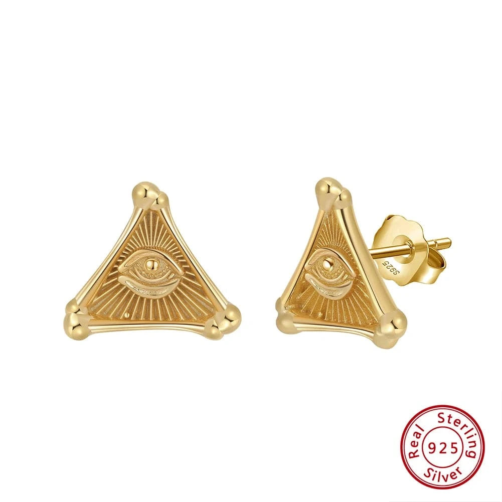GAE09-14K GAE09 RINNTIN Personality Punk Wholesale 925 Sterling Silver Evil Eyes Stud Earrings Jewelry