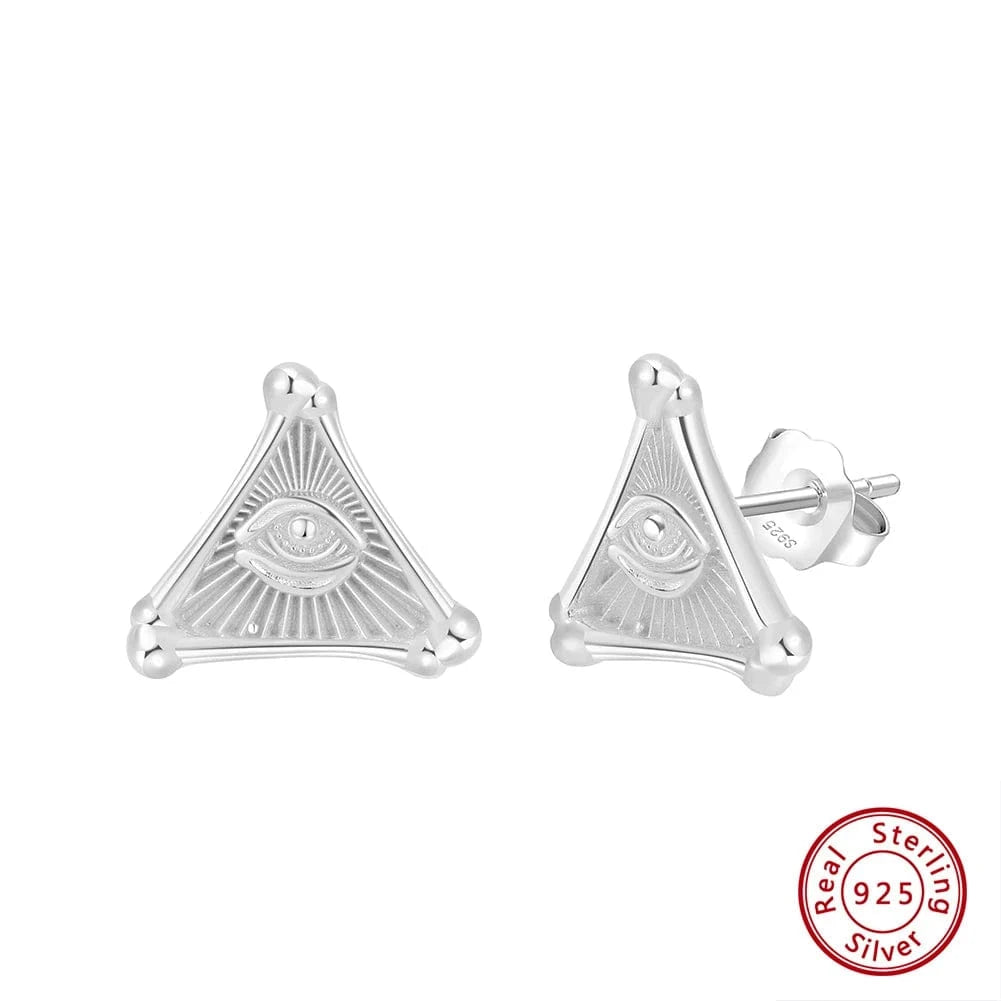 GAE09-P GAE09 RINNTIN Personality Punk Wholesale 925 Sterling Silver Evil Eyes Stud Earrings Jewelry