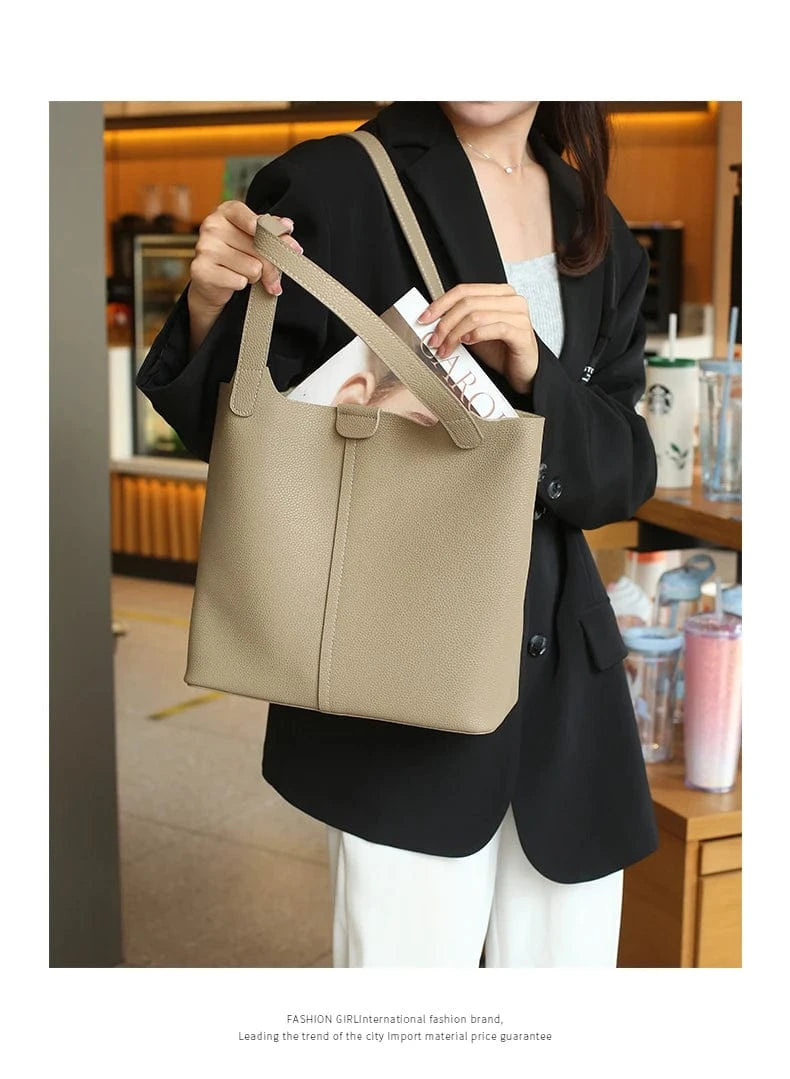Genuine Leather Designer Luxury Bag Large Capacity Fashionable Casual Shoulder Bag Commuting work handbag for women office