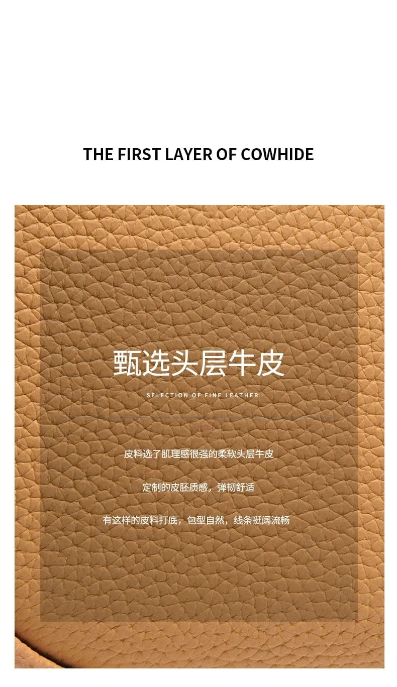 Genuine Leather Designer Luxury Bag Large Capacity Fashionable Casual Shoulder Bag Commuting work handbag for women office