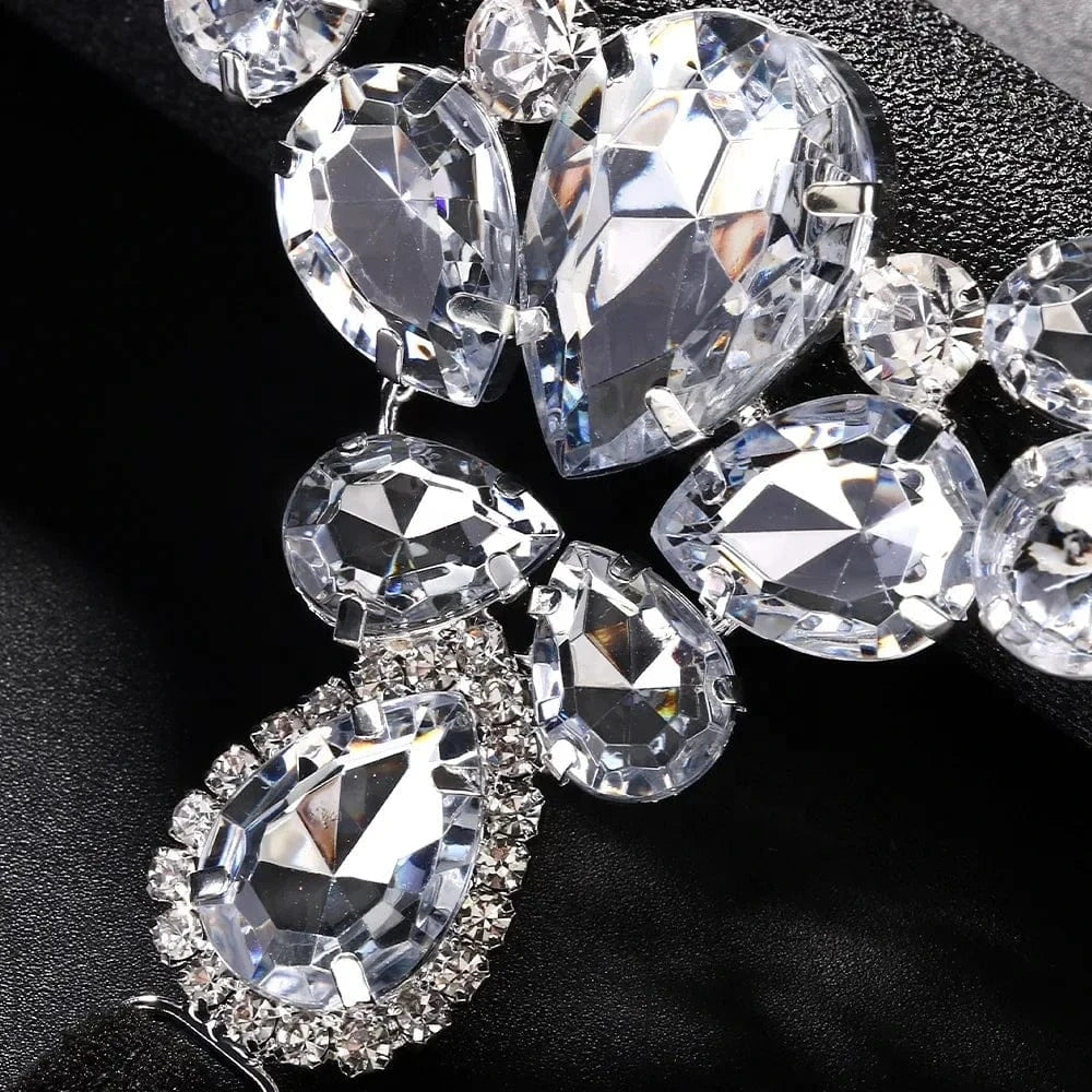 Geometric Rhinestone Underwear Body Jewelry Sexy Adjustable Crystal Water Drop Thong g-String Women