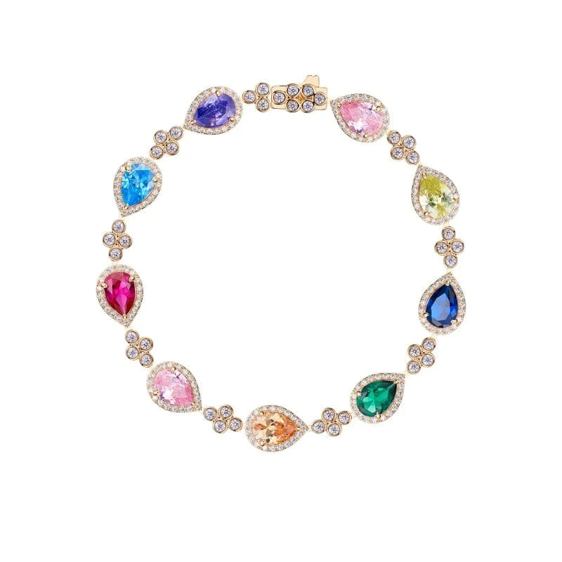 Geometry / rose gold bracelet 2023 Classic Jewelry Set Delicate Dubai Women's Colorful Necklace Earrings Ring Bracelet Banquet Jewelry
