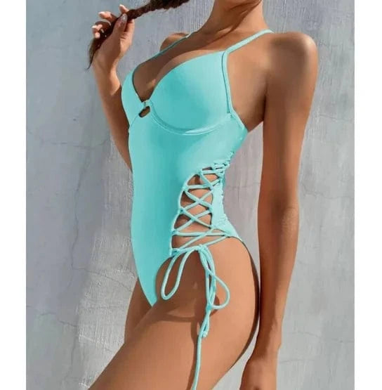 Girls Swimwear Women Bandage One Piece Swimsuit Bikini Bodycon Bathing Suit Women Monokini Beachwear