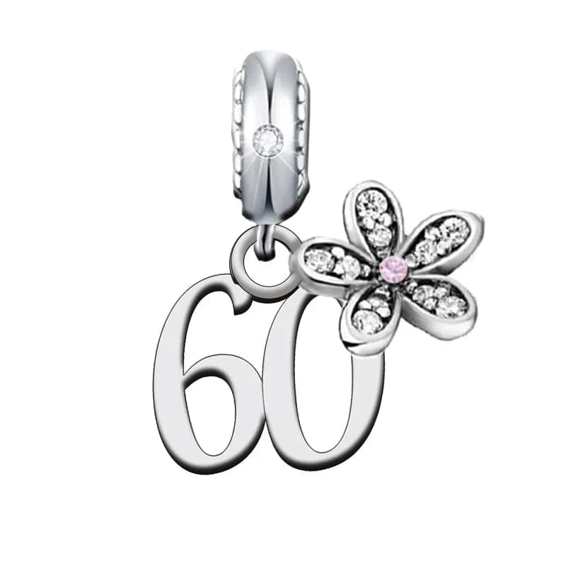 GJ2612-60 Brand Charm Bracelet Number Birthday 13th 16th 18th 30th Bead 925 Sterling Silver Fit Original for Women Trendy Opp Bag Clover