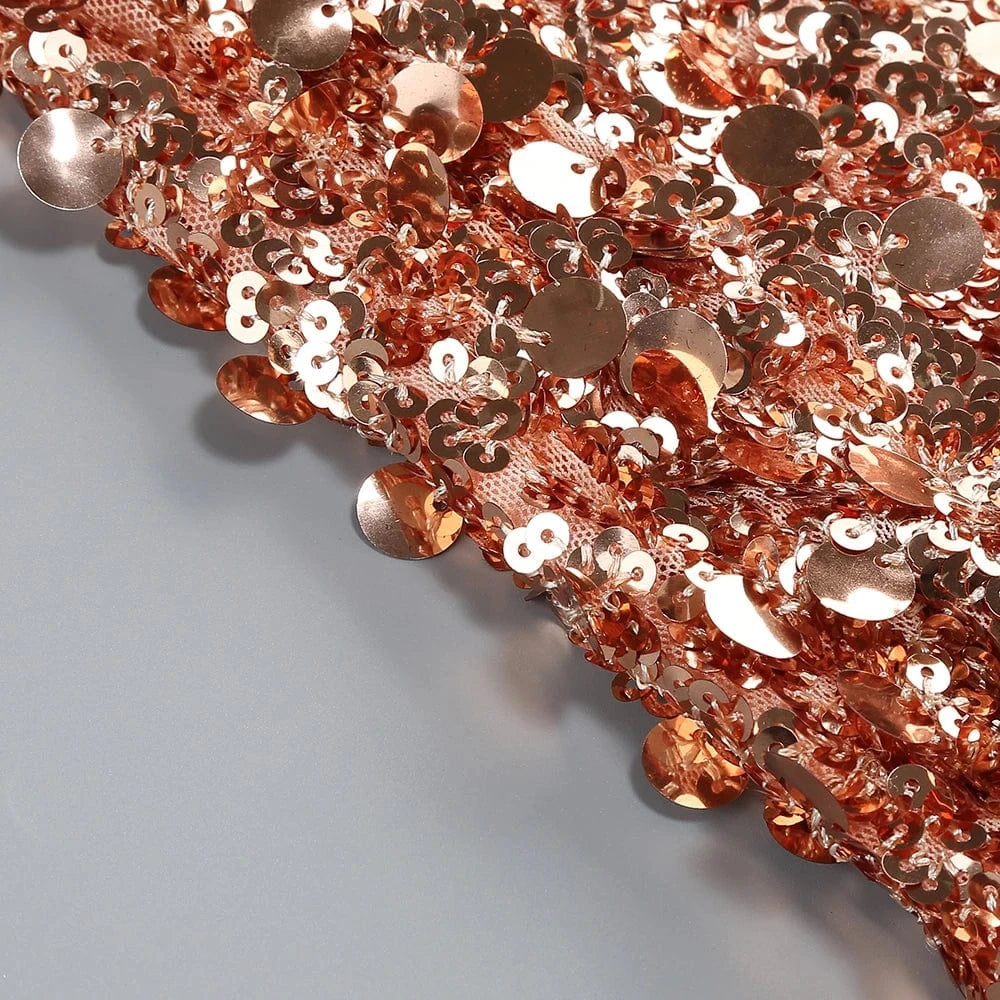 Glamorous Women's Silver Sequin High Neck Long Sleeve Mini Dress Sparkling Party Wear Fashionable Eye-catching Choice