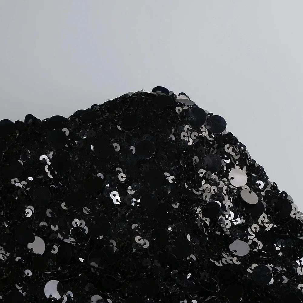 Glamorous Women's Silver Sequin High Neck Long Sleeve Mini Dress Sparkling Party Wear Fashionable Eye-catching Choice