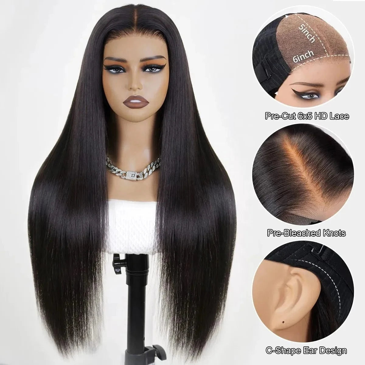 Glueless Body Wave Swiss Hd 5*5 Lace Closure Human Hair Wig ,Pr- plucked Hd Lace Closure Wigs for Women Brazilian Hair