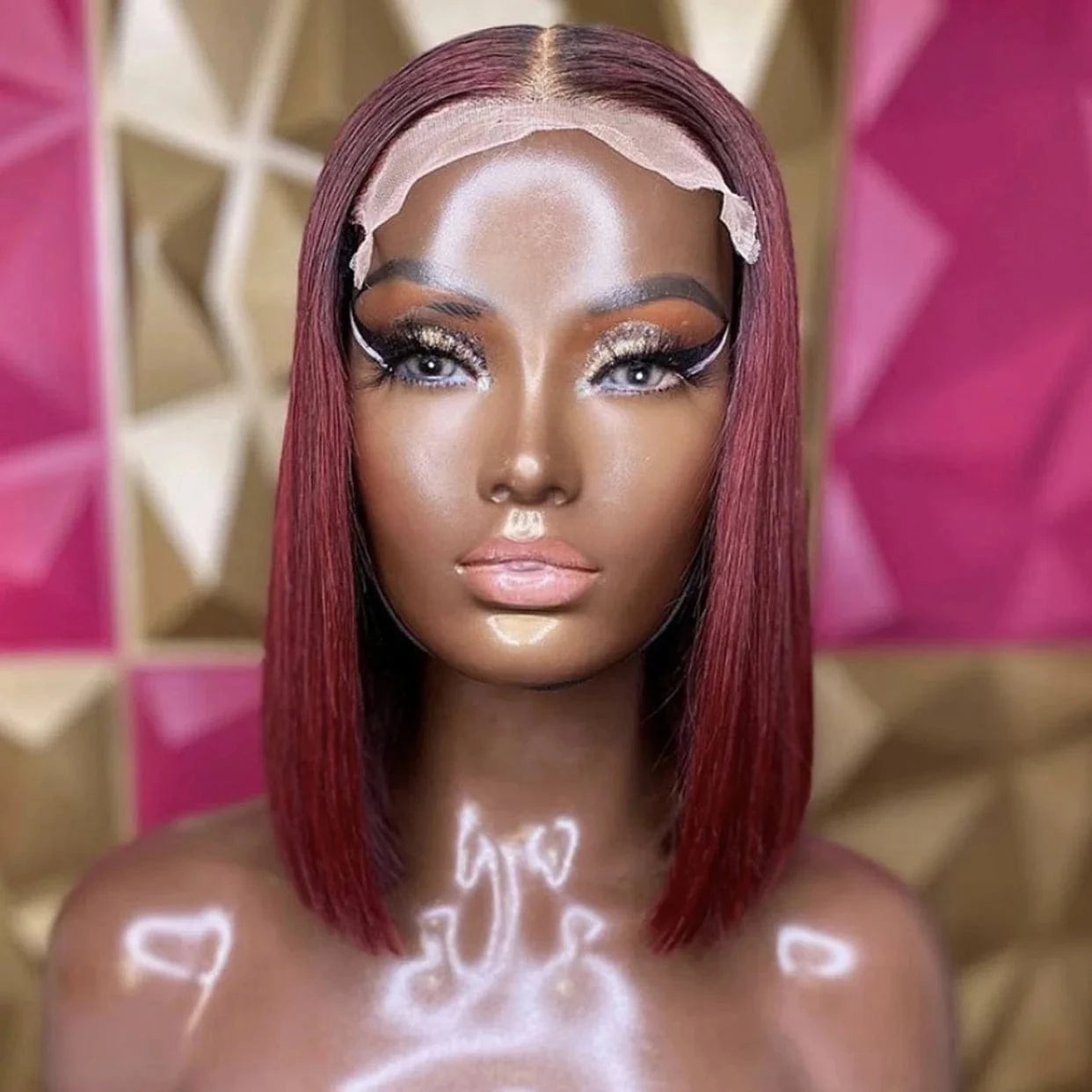 Glueless Red Lace Front Wig Pixie Cut Wig Human Hair Cuticle Aligned Brazilian Hair Short Bob 13*4 Lace Front Wig Straight