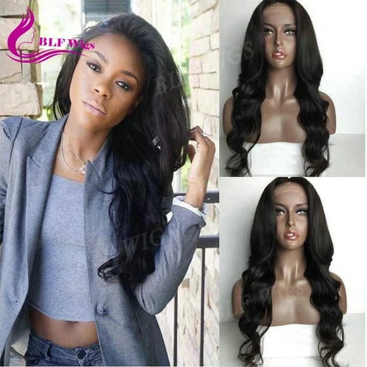 Glueless Silk Top Full Lace Wig Natural Deep Body Wave Virgin Peruvian Human Hair Wig with Baby Hair