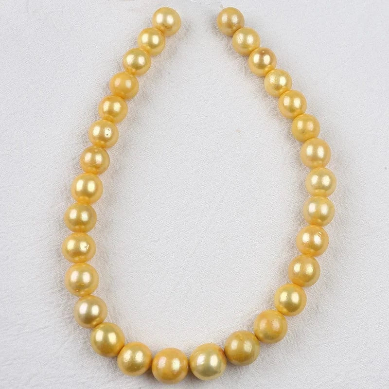 Gold 3A Grade 12-16mm Gold Edison Round Freshwater Pearl Strand For Jewelry Making