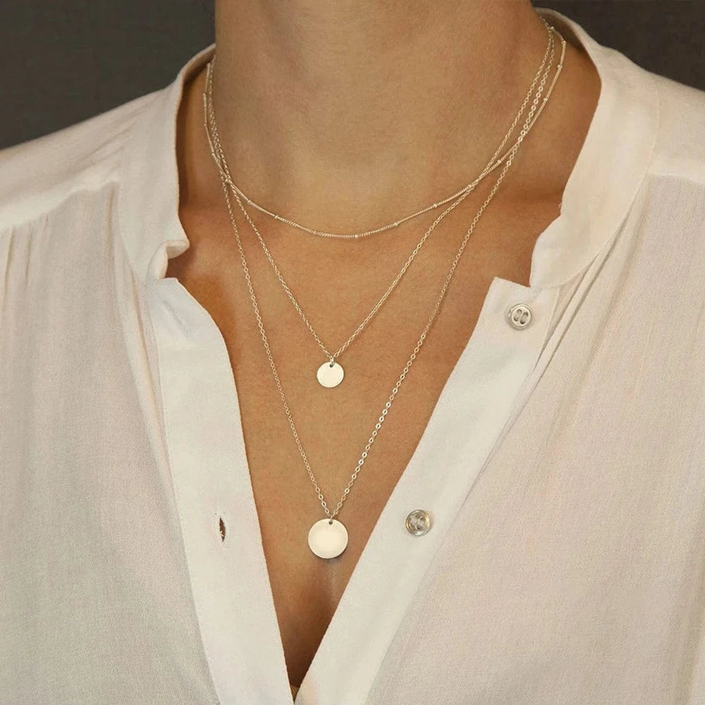 Gold Choker Cuban Link Chain Necklace Set