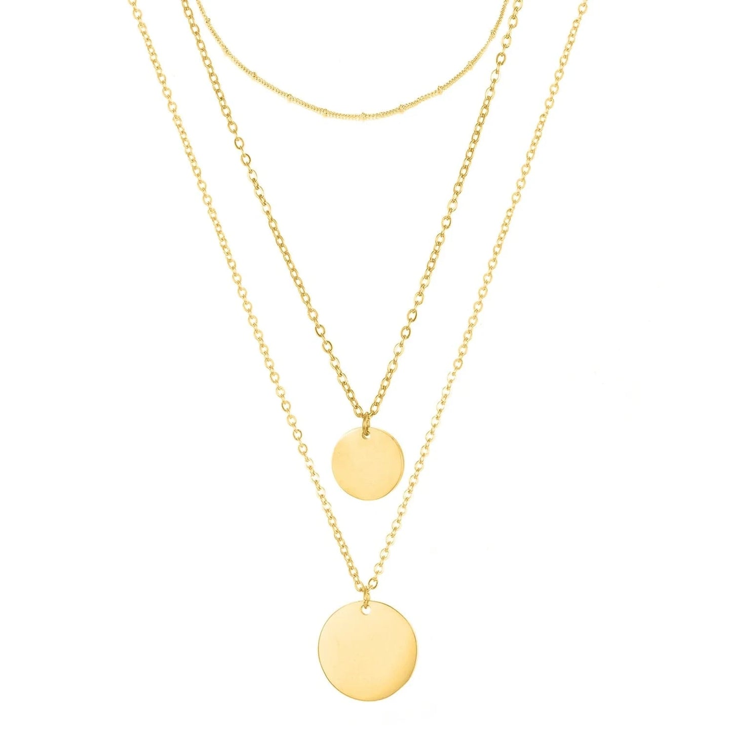 Gold Choker Cuban Link Chain Necklace Set