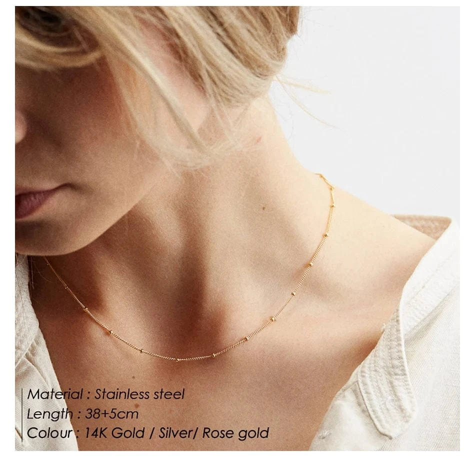 Gold Choker Cuban Link Chain Necklace Set