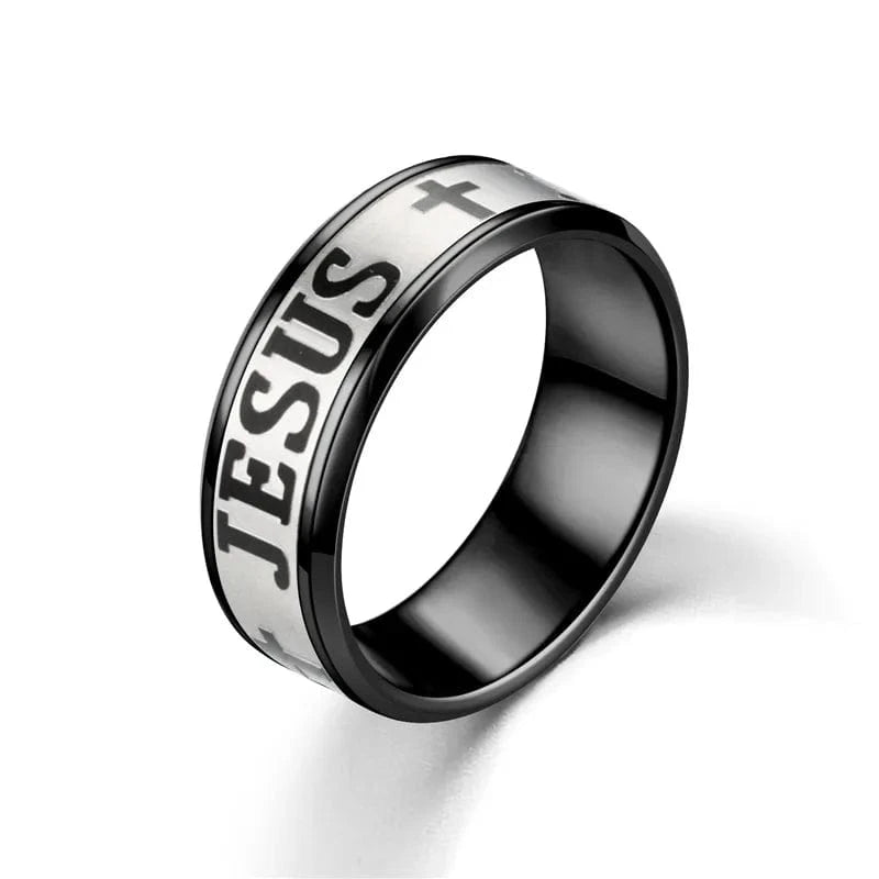 Gold Golden Plated 316L Stainless Steel Finger Ring For Man Women Jesus Cross Rings Fashion Religious Jewelry Gift