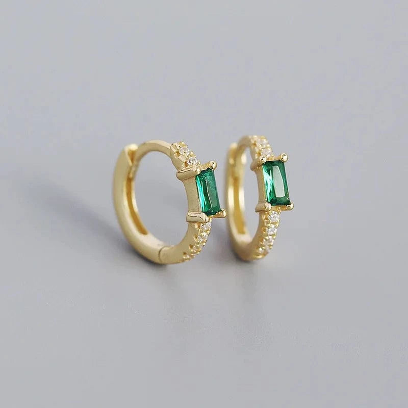 Gold GREEN Hot Selling S925 Sterling Silver Circular Micro Pave Zircon Personality Fashion Earring Jewelry For Women hoop earrings jewelry