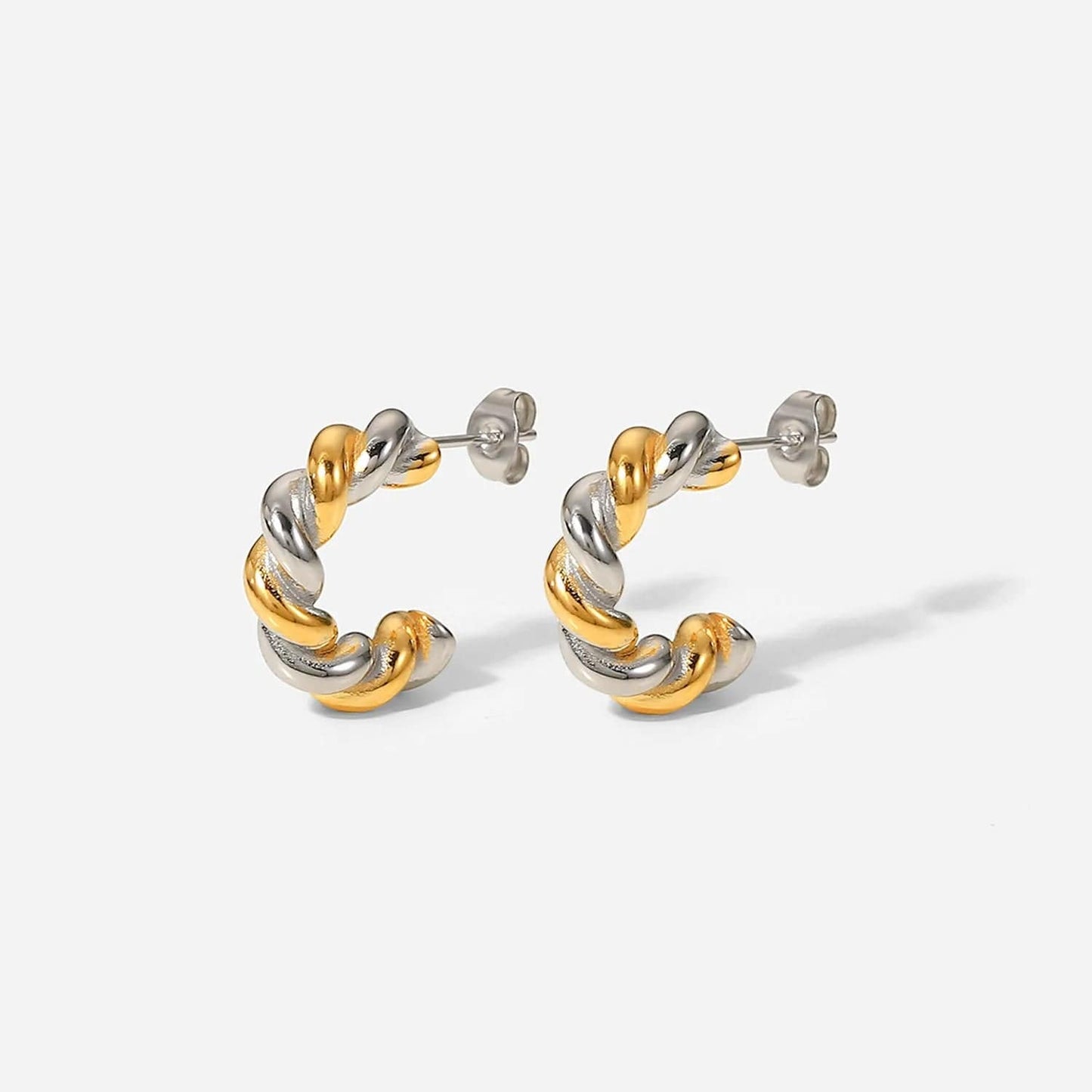 Gold New Luxury Trendy Jewelry 14K Gold Plated Stainless Steel Elongated Heart Love Pendant Hoop Earrings For Women