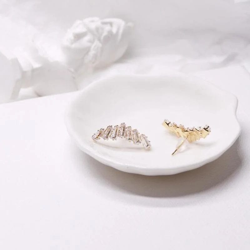 Gold New temperament long crystal zircon tassel earrings female super fairy net celebrity earrings