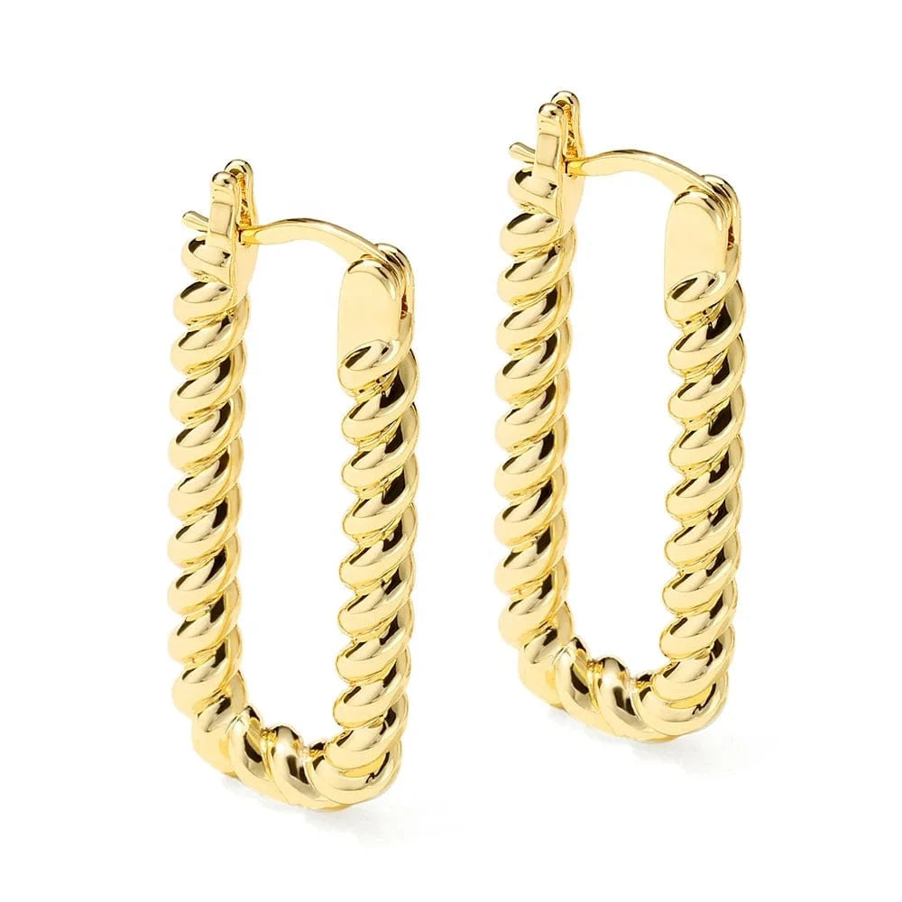 Gold RAKOL EP2743 2022 New Arrivals Simple Fashion Korean Hoop Earrings Jewelry Gold Plated Spiral Earrings Women