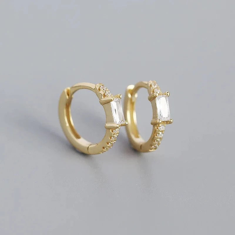 Gold white Hot Selling S925 Sterling Silver Circular Micro Pave Zircon Personality Fashion Earring Jewelry For Women hoop earrings jewelry