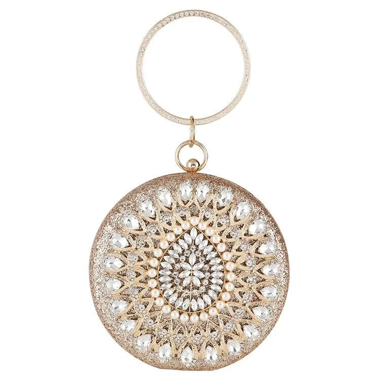 Golden high quality party pearl evening clutch rhinestone purse women unique handbags diamond crystal clutch purse