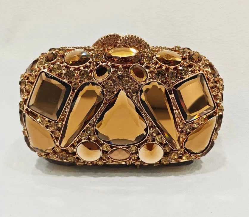 Golden Manufacturer Custom Logo Luxury Diamond Gold Womens Clutches Bridal Wedding Clutch Purse Party Bags Ladies Crystal Evening Bags