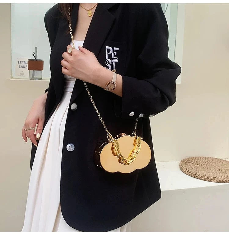 Golden New Fashion women Silver Handbags pvc box Light Lady Tote Bags Lady Design Purses For Females
