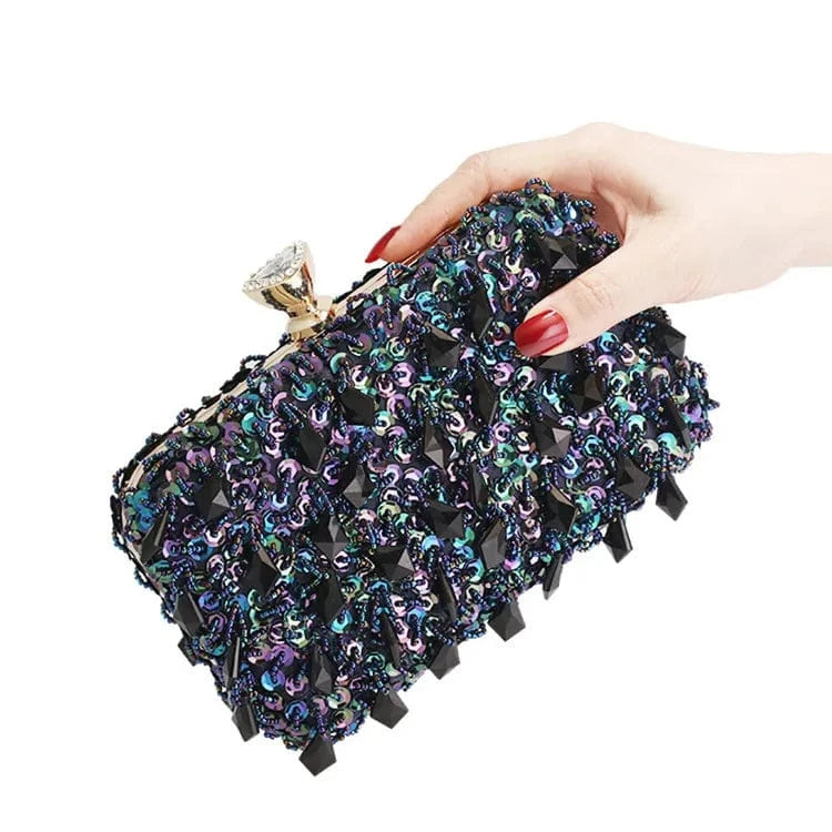 good quality fashion unique design evening bag beaded sequin party bling luxury clutch purse for women