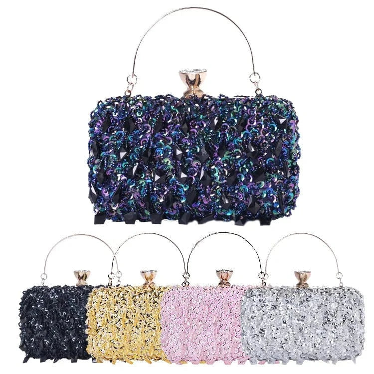 good quality fashion unique design evening bag beaded sequin party bling luxury clutch purse for women