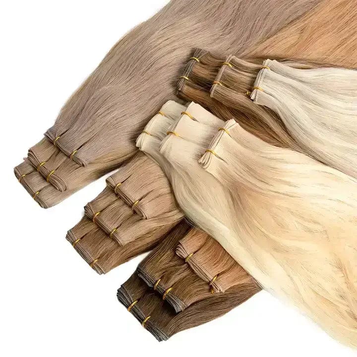 Goodluck 2024 Human Hair Supplier Russian Thin Invisible Genius Weft Hair Extensions Double Drawn Human Hair Genius Weft