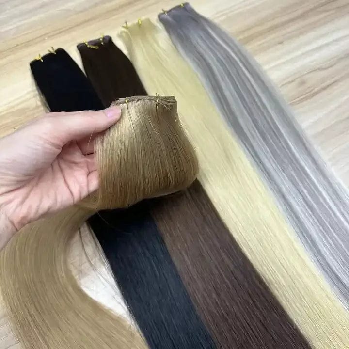 Goodluck 2024 Human Hair Supplier Russian Thin Invisible Genius Weft Hair Extensions Double Drawn Human Hair Genius Weft