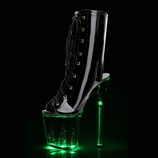 Gothic Low Tube Gothic Lace Up 20cm Flash Open Toe Thin Heels Gladiator Punk Pole Dance Nightclub Catwalk Cross Dressing Queen