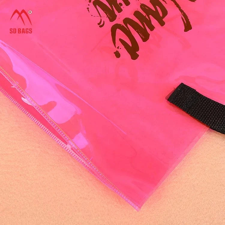 Graceful transparent clear pvc tote beach bag