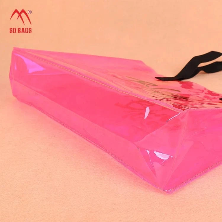 Graceful transparent clear pvc tote beach bag
