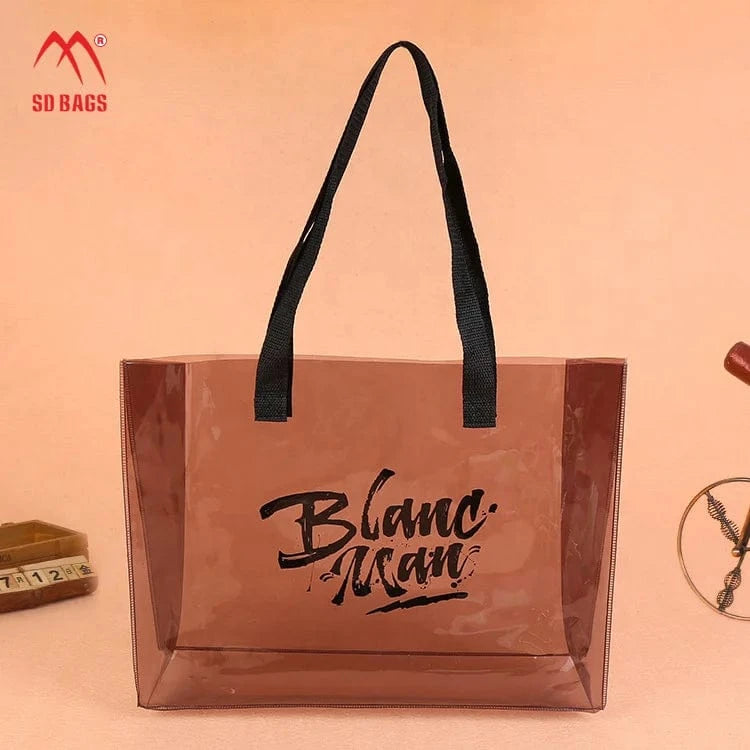Graceful transparent clear pvc tote beach bag