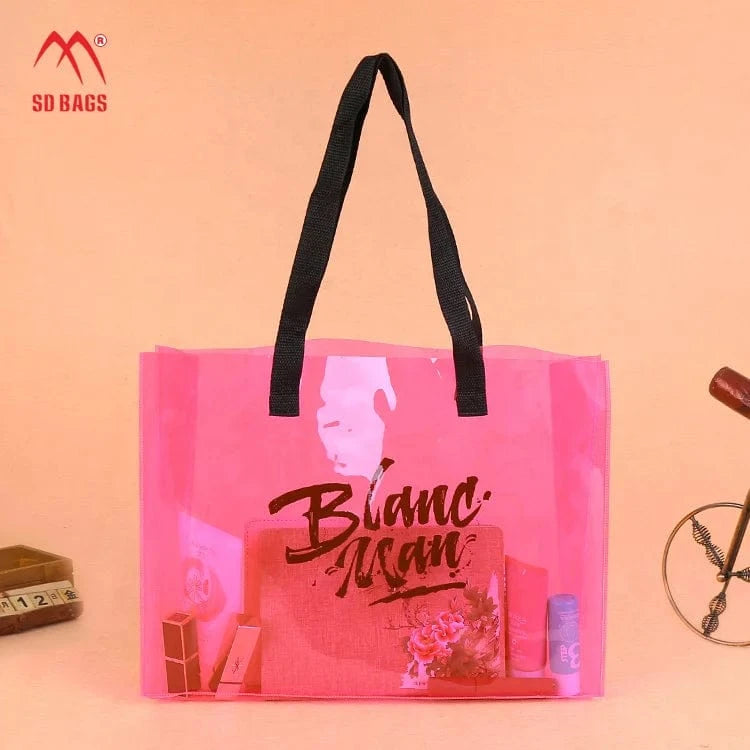 Graceful transparent clear pvc tote beach bag