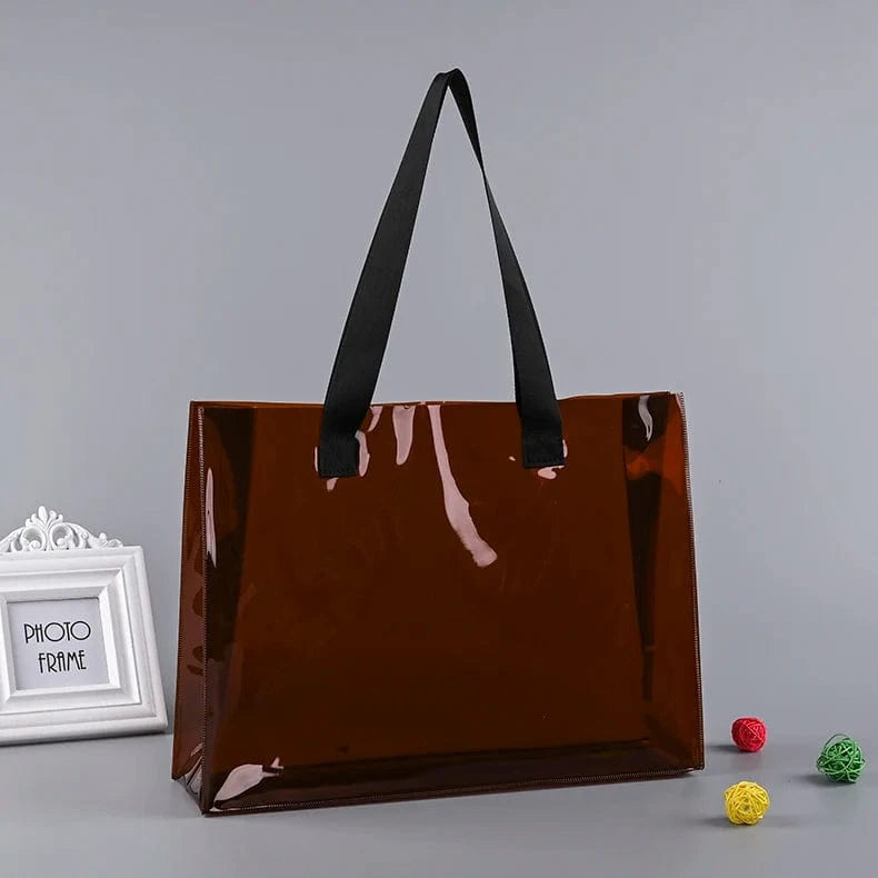 Graceful transparent clear pvc tote beach bag