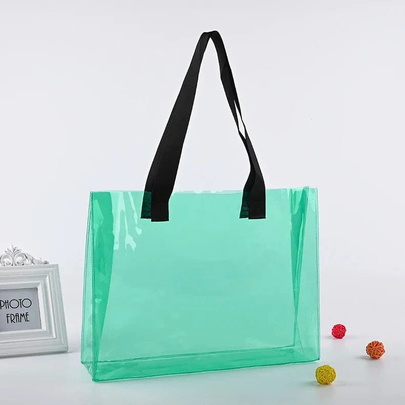 Graceful transparent clear pvc tote beach bag