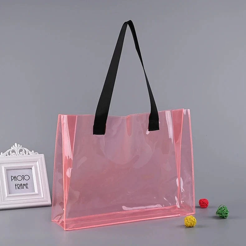 Graceful transparent clear pvc tote beach bag