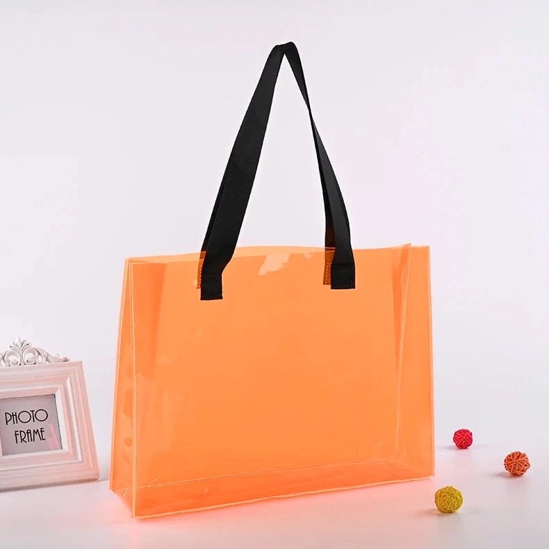 Graceful transparent clear pvc tote beach bag