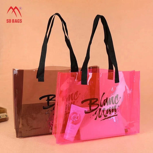 Graceful transparent clear pvc tote beach bag