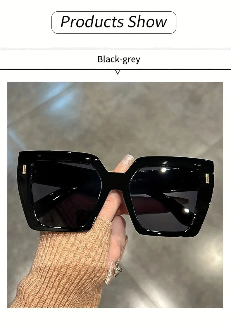 Gradient Fashion Sunglasses Large Square Rectangle Frame Anti-Reflective Lens Sport Eyewear Summer Beach Party Accessory