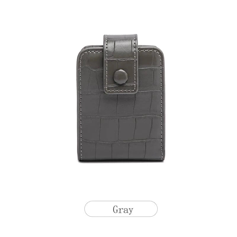 Gray MIYIN fashionable Lipstick pack for women PU leather Portable Cosmetic bag storage bag with mirror makeup bag for lady