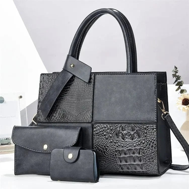 Gray / XL 2025 Bag for Women Three Pieces Set Fashion Ladies Handbag Shoulder Large Capacity Bag for Business Versatile Casual Handbag