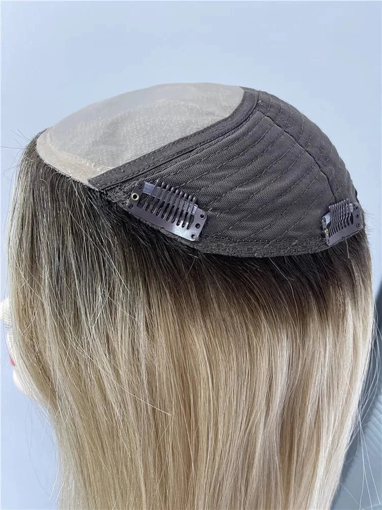 Greathairgroup Women Hair Pieces Remy Human Hair For Women Topper Hand-made Silk Base Topper